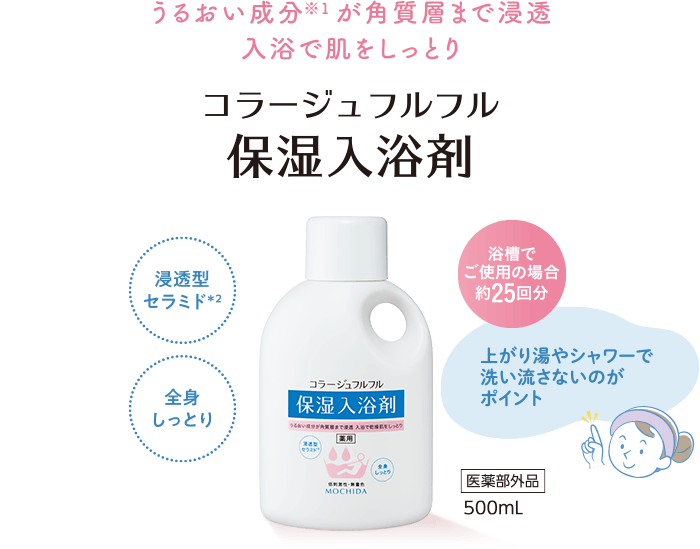 うるおい成分※1が角質層まで浸透入浴で肌をしっとり コラージュフルフル保湿入浴剤